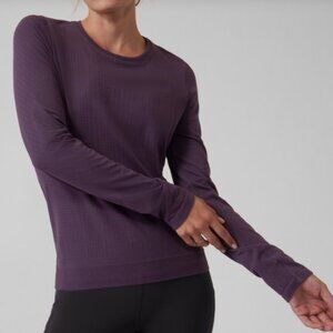 ATHLETA Womens Long Sleeve In Motion Top Purple SIZE XL